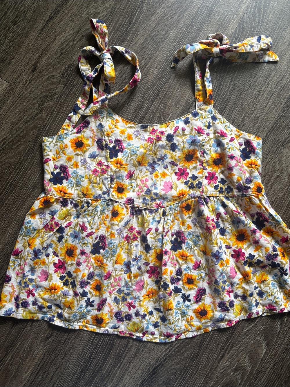 Floral Baby Doll Cotton Peplum Tank Top